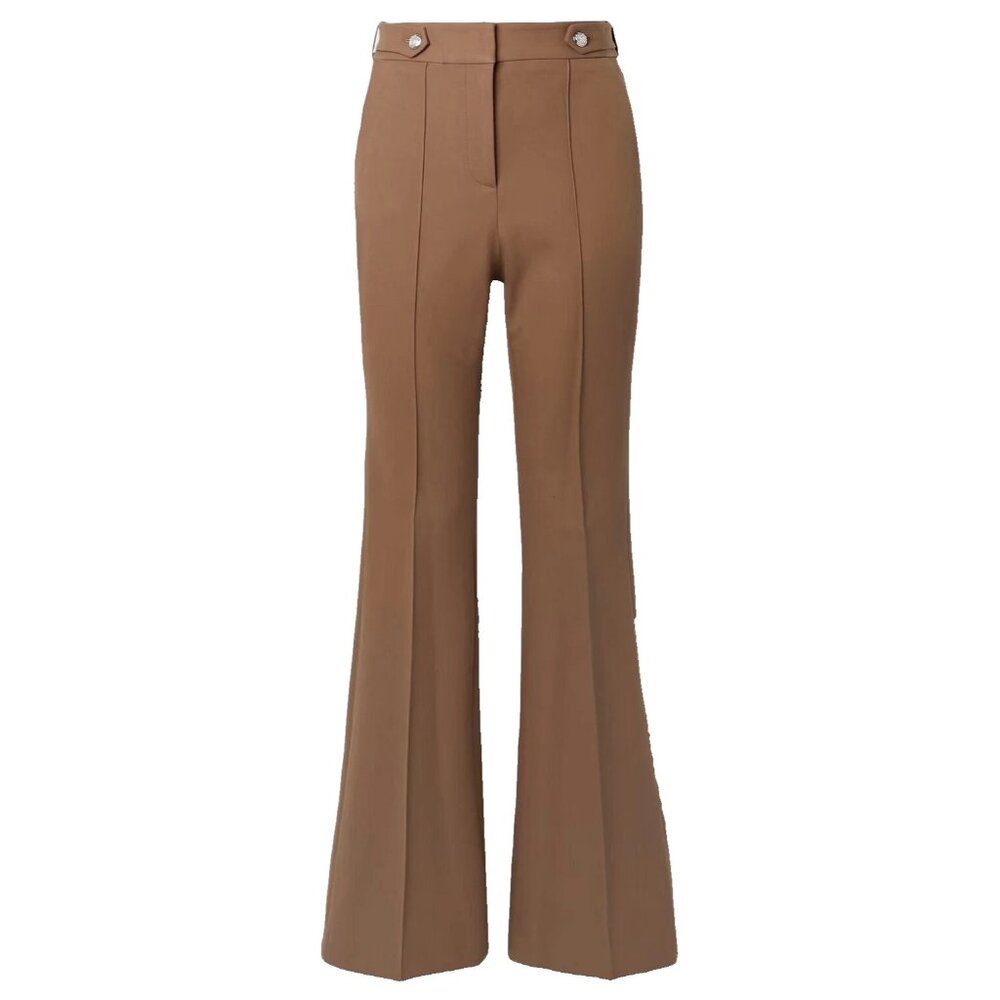 NWT Veronica Beard Elsbury in Cocoa Pintuck Stretch Flare Pants 14 $398